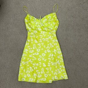 Cotton Candy Lime and White Mini Dress